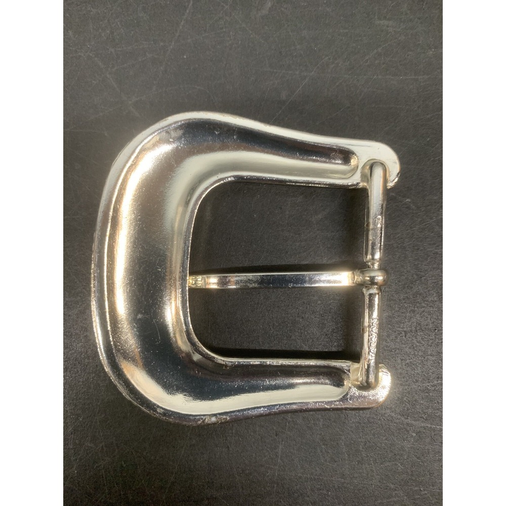 Taiwan ROC Silver Color Western Belt Buckle With Flower Pattern & Rope Outline - Picture 2 of 8